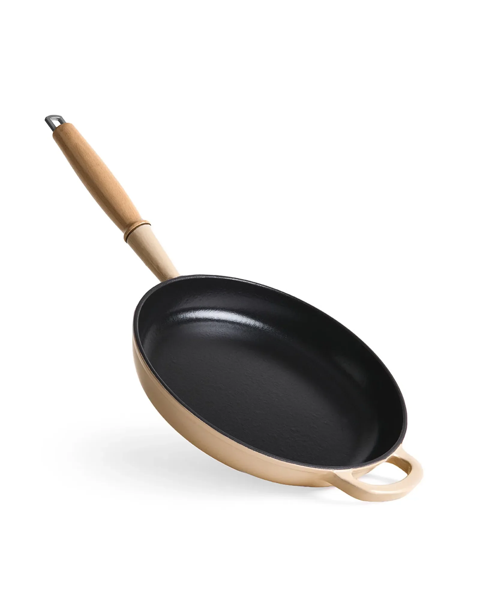 Jernverkets gjutjärnstekpanna med trähandtag 28 cm - Creme Vit