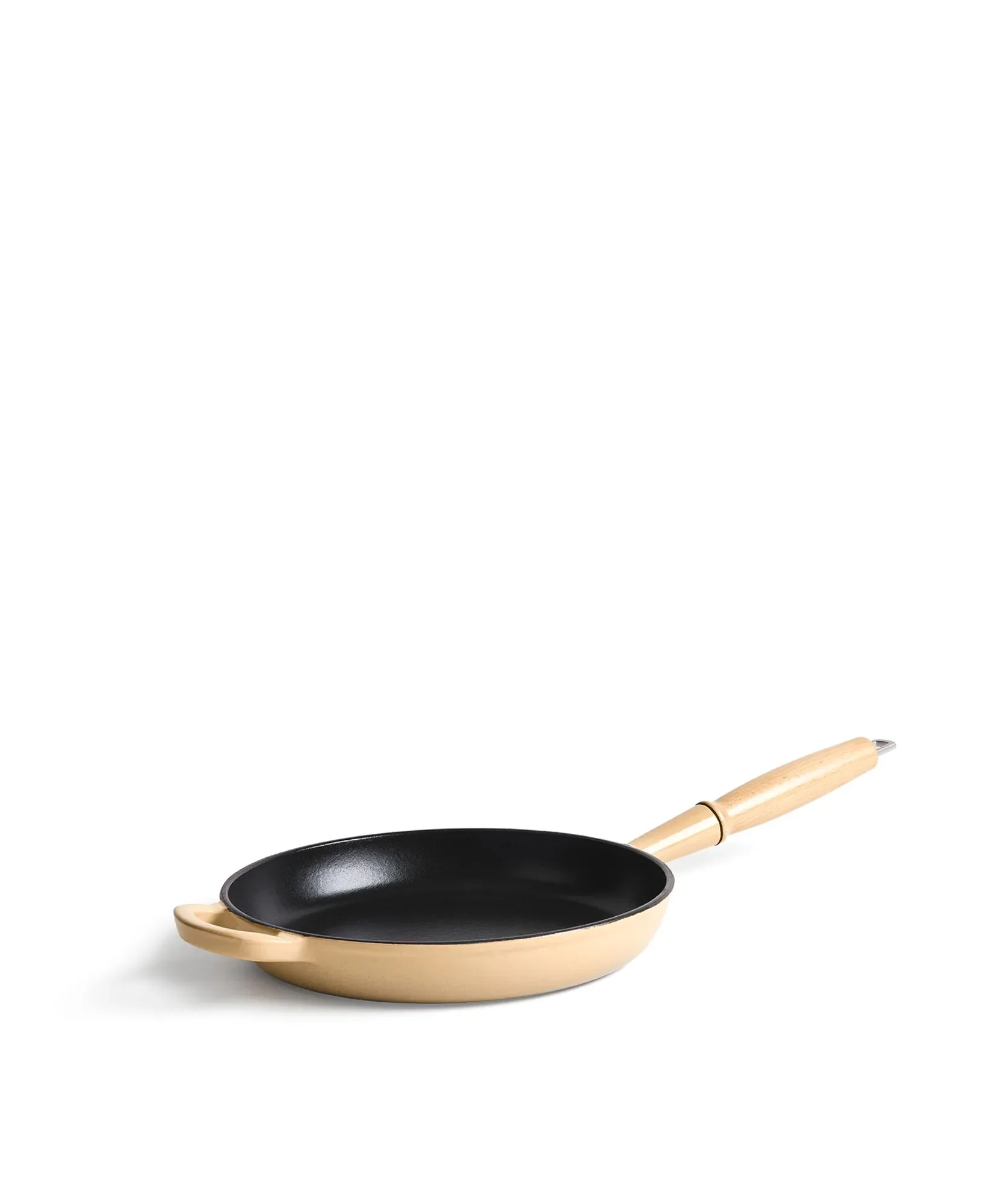 Jernverkets gjutjärnstekpanna med trähandtag 28 cm - Creme Vit - Image 2