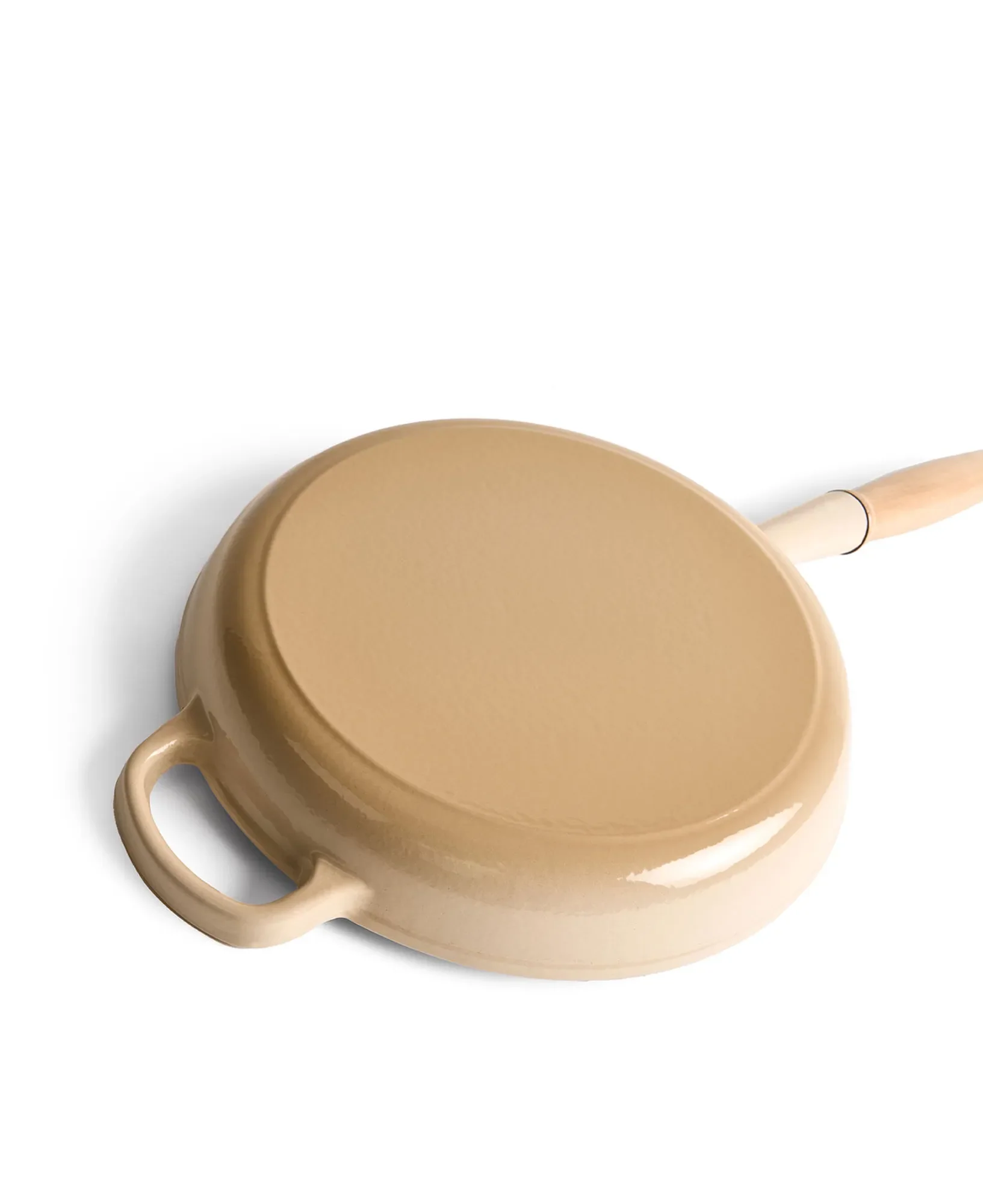 Jernverkets gjutjärnstekpanna med trähandtag 28 cm - Creme Vit - Image 5