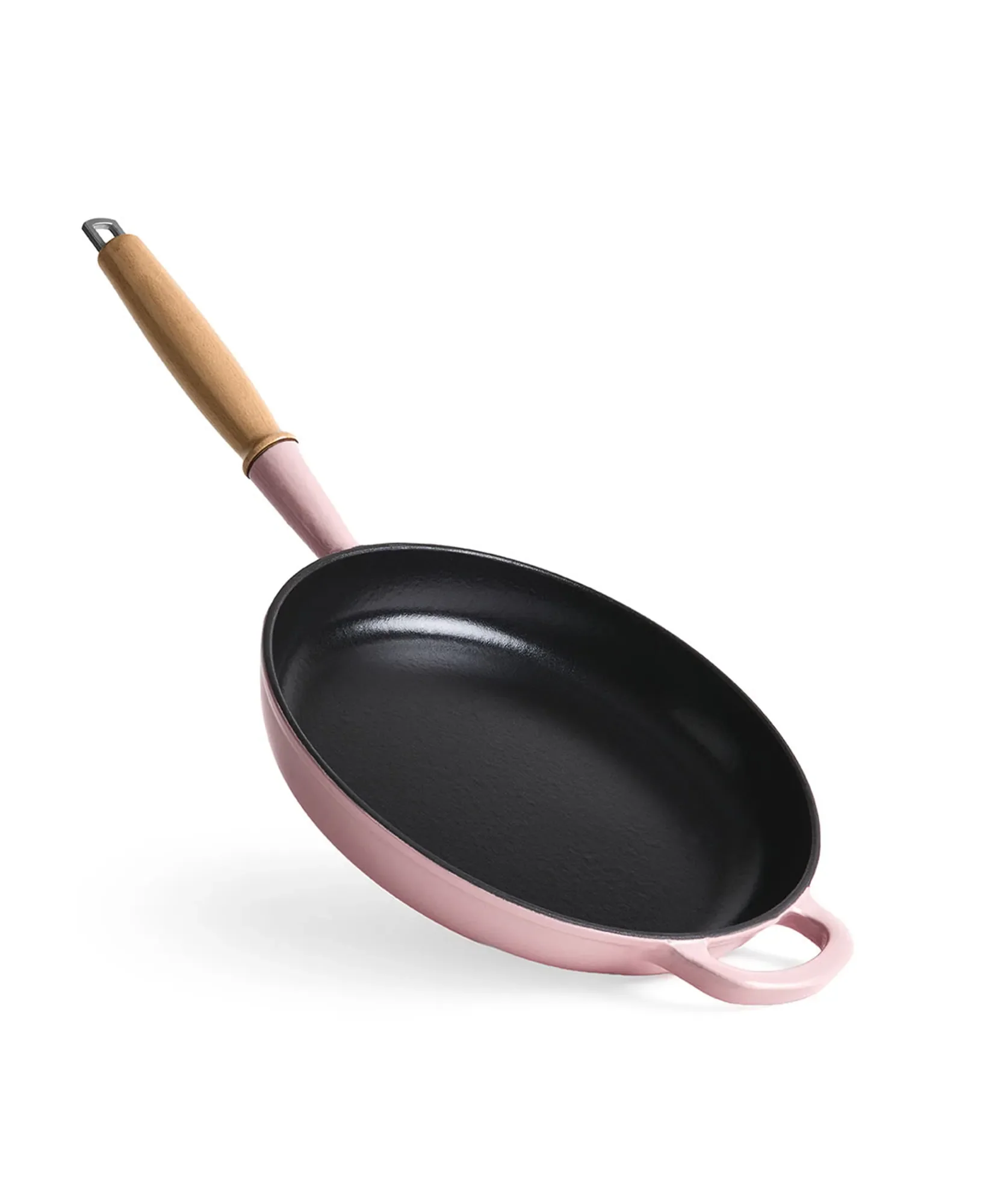 Jernverkets gjutjärnstekpanna med trähandtag 28 cm - Retro Pink