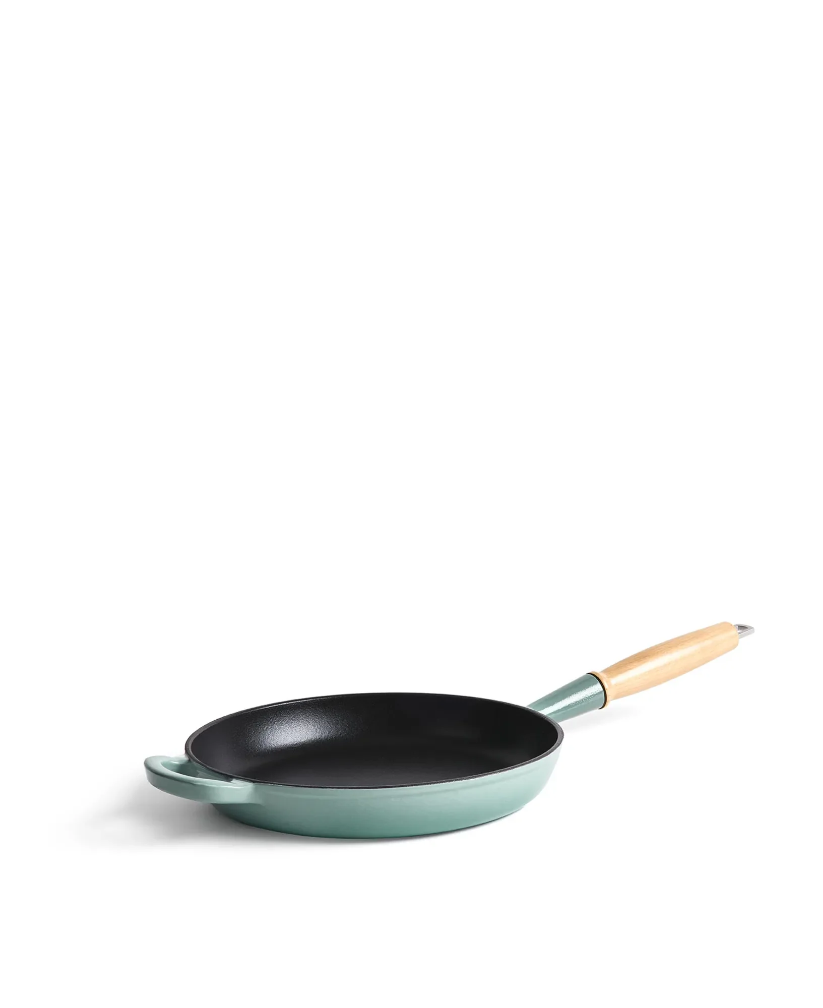 Jernverkets gjutjärnstekpanna med trähandtag 28 cm - Retro grön - Image 2
