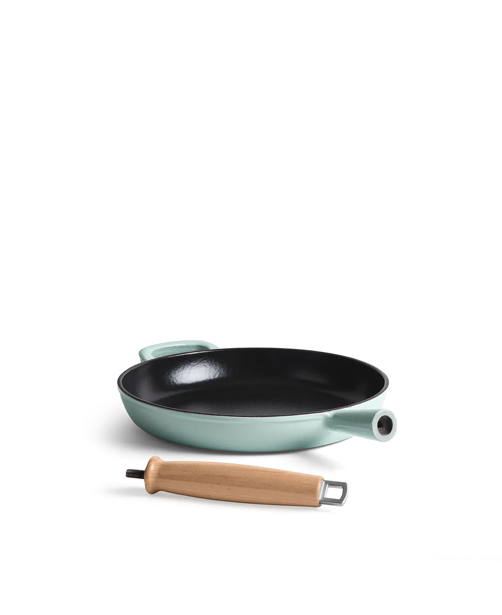 Jernverkets gjutjärnstekpanna med trähandtag 28 cm - Retro grön - Image 3