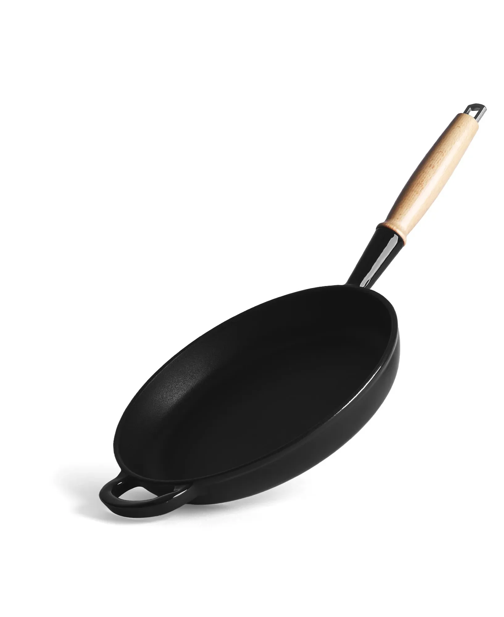 Jernverkets gjutjärnstekpanna med trähandtag 28 cm - Svart