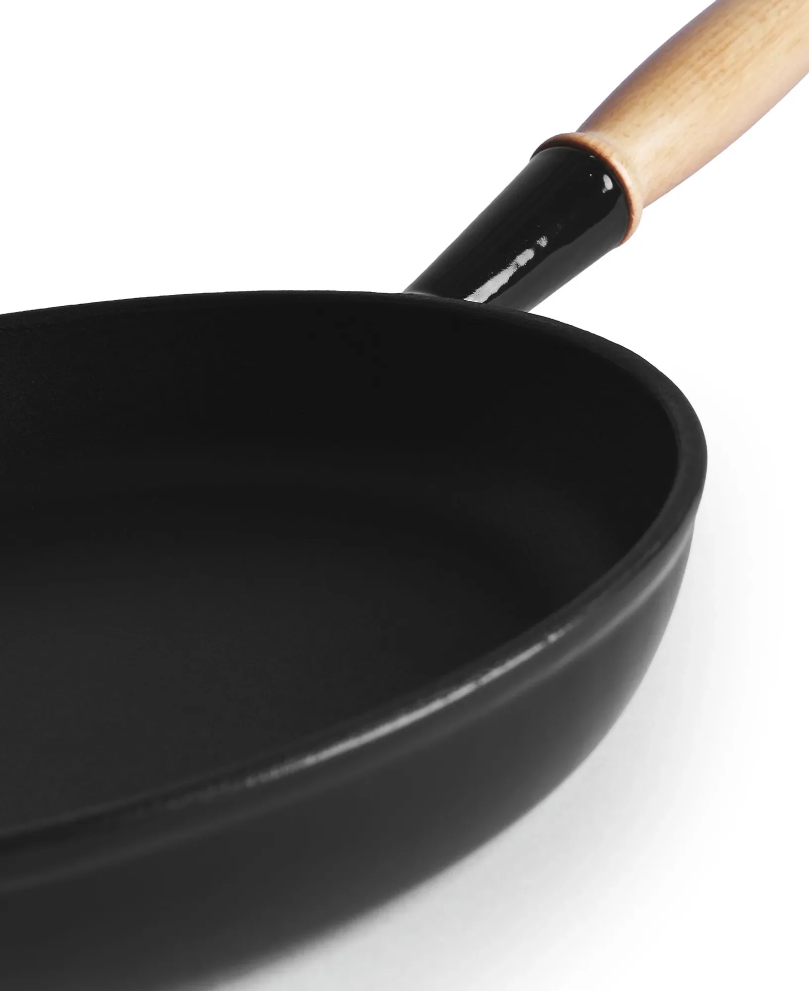 Jernverkets gjutjärnstekpanna med trähandtag 28 cm - Svart - Image 3