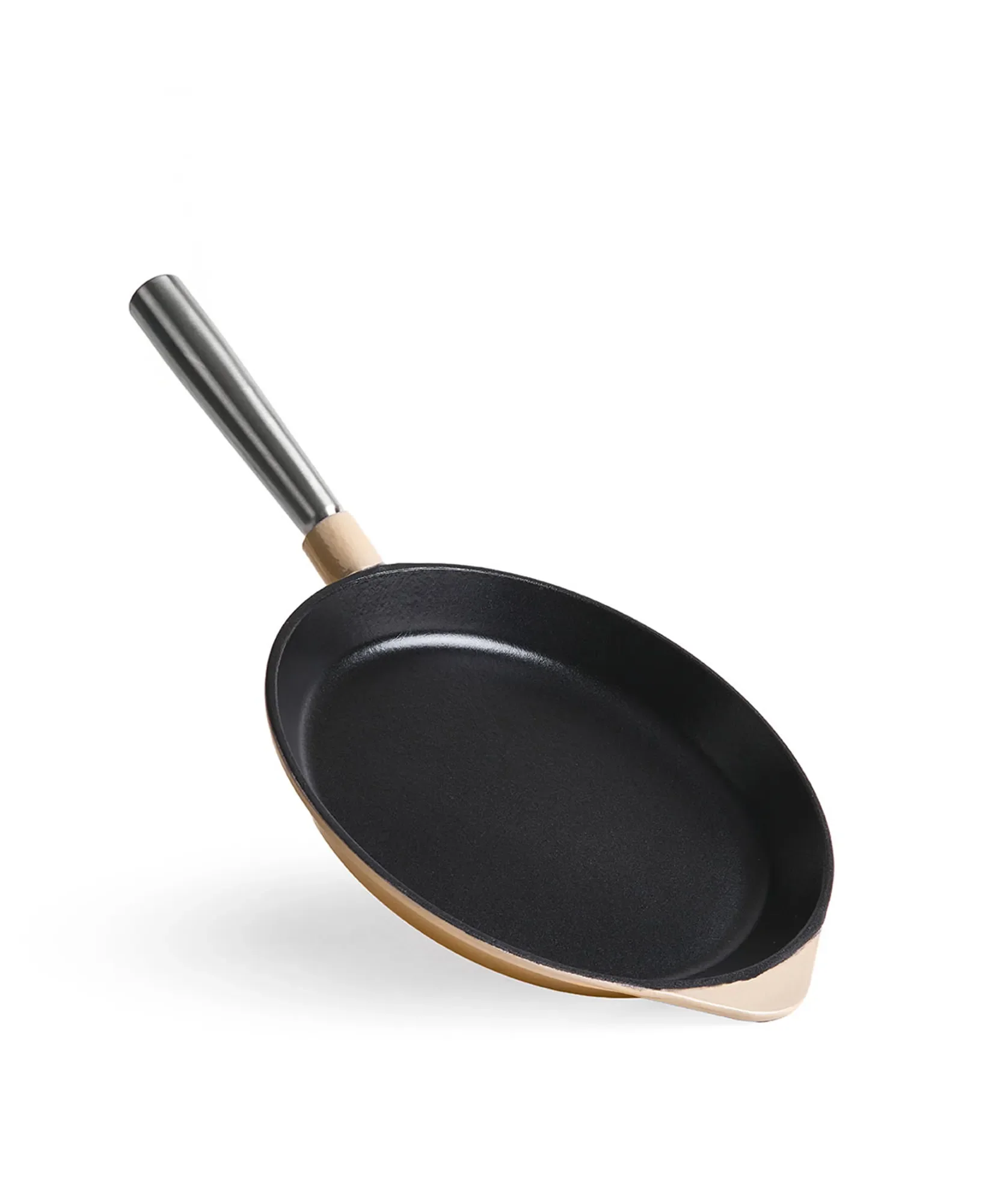 Jernverkets stekpanna i gjutjärn med avtagbart handtag 28 cm - Creme Vit