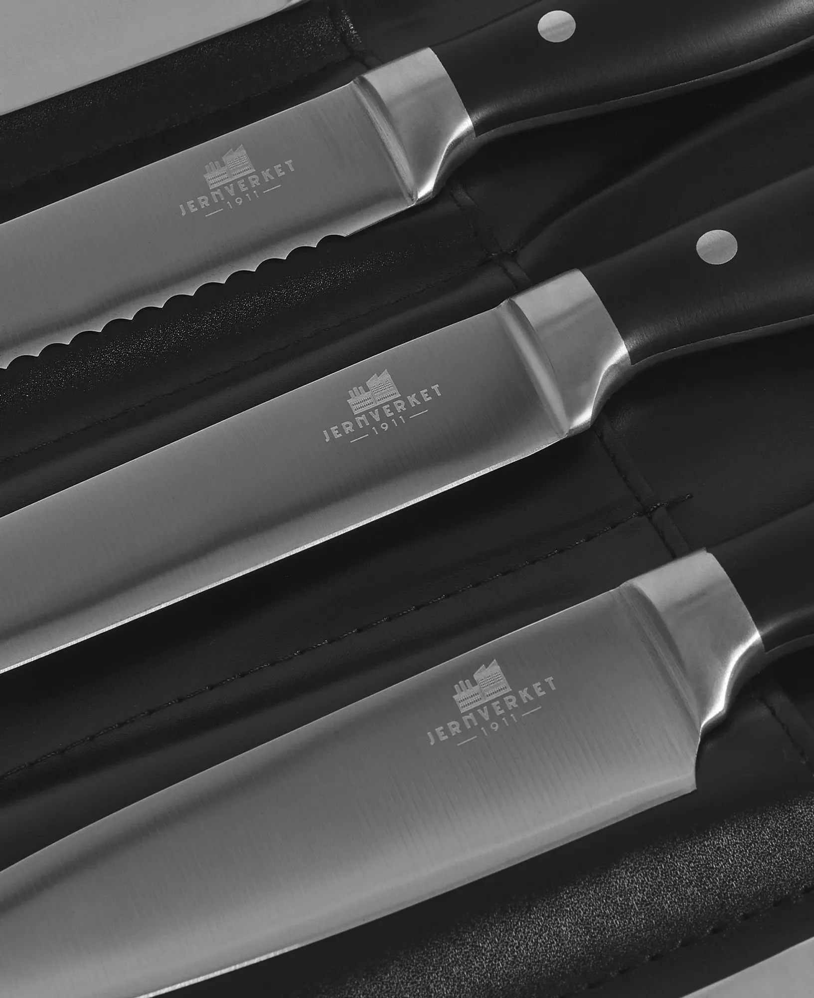 Professionellt Knivset i 6 delar med rullväska från Jernverket - Svart handtag - Image 5