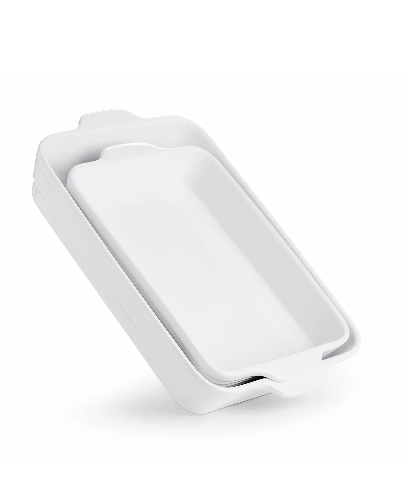 Snyggt set om 2 ugnsformar - Glossy white - Image 5