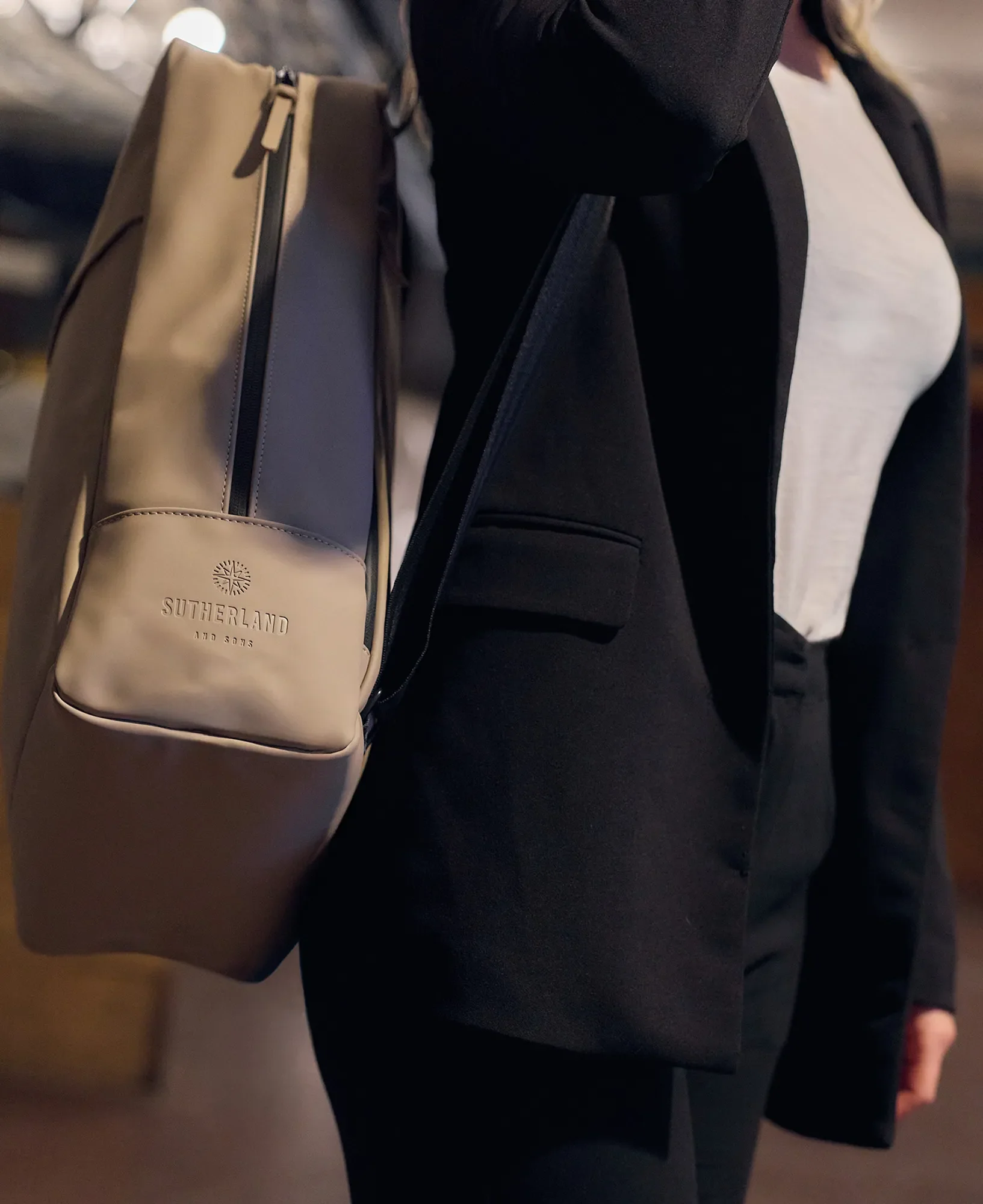 Sutherland & Sons Urban PU Backpack - Macchiato - Image 6